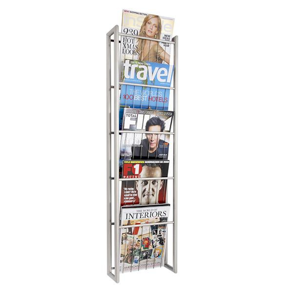 stainless steel magazine rack, can hold up to 15 of your DLT Subscription Magazine