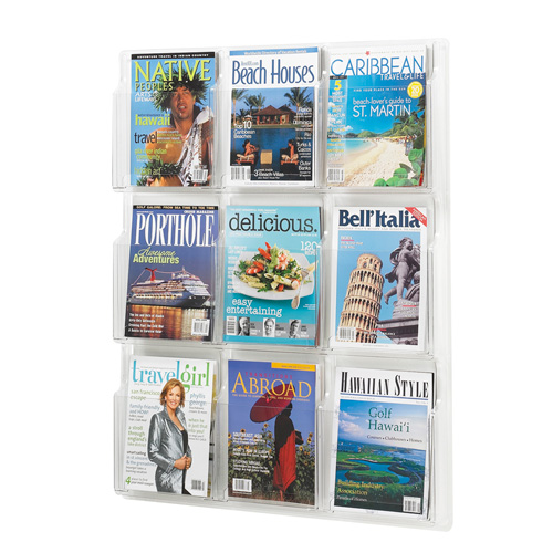Reveal Magazine Display - 9 pockets Wall Mounted Magazine Rack