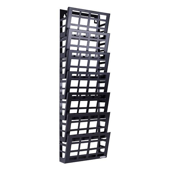 Grid Wall Mounted Magazine Rack – 7 Tray. Ideal for displaying your subscription magazines from DLT Magazines